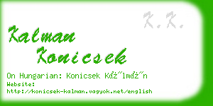 kalman konicsek business card